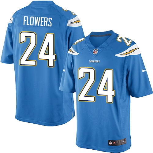 Youth Elite Brandon Flowers Nike Jersey Electric Blue Alternate - #24 NFL Los Angeles Chargers